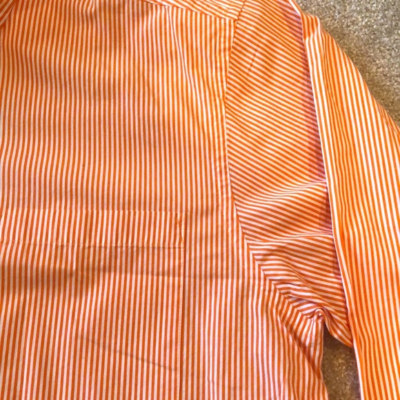Men’s Long Sleeve Button Down Orange Stripe - Picture 3 of 5